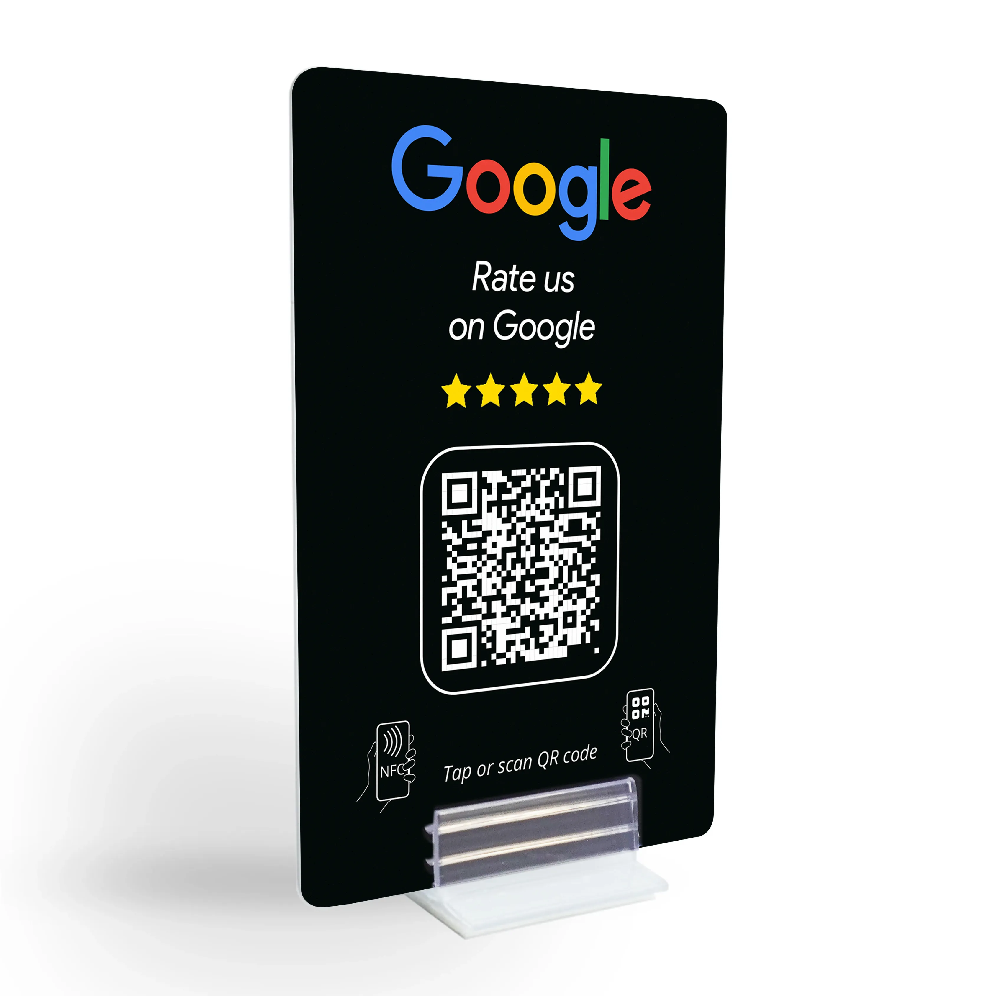 Google Review Booster - Présentoir NFC / code QR - Carte d'évaluation